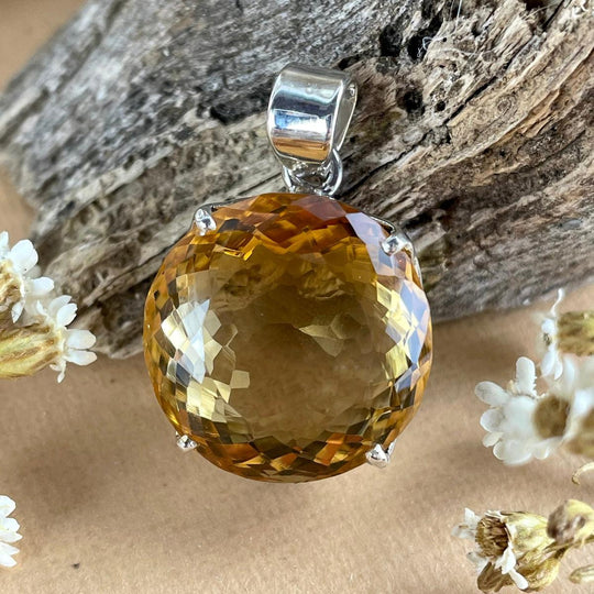 Citrine Brilliant Cut Large Pendants