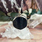 Round Black Tourmaline Pendant