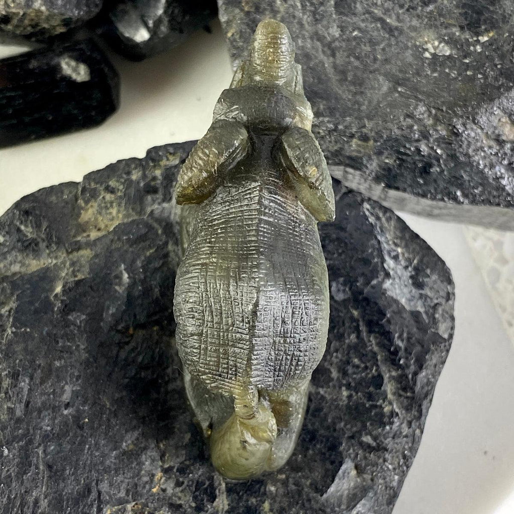 Labradorite Elephant Hand Carved Statue