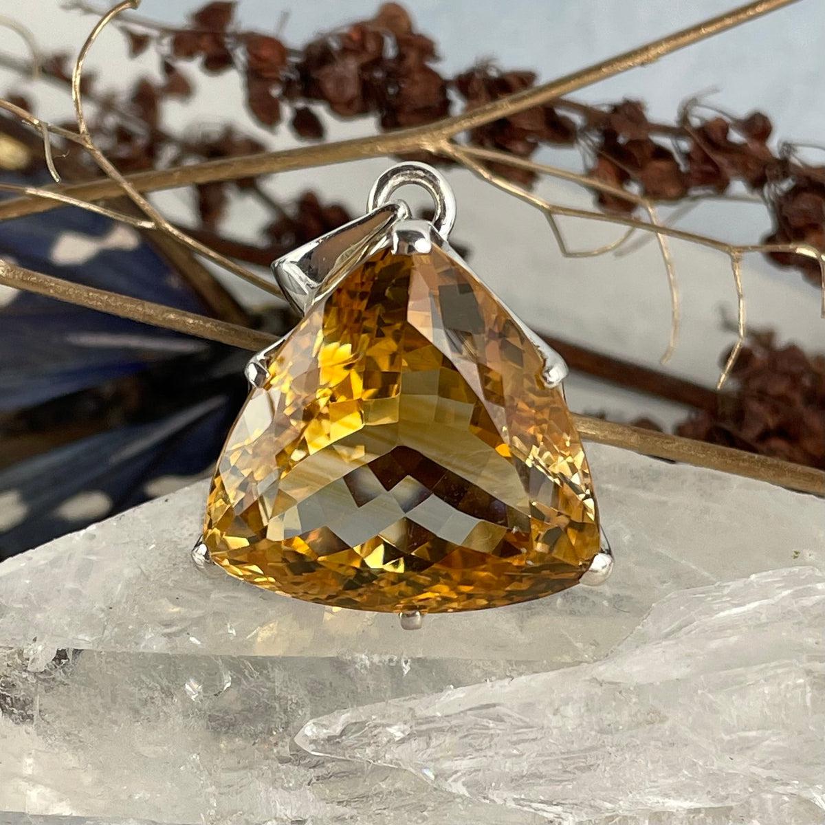 Trillion Cut Citrine Pendant