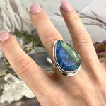 Two Colour Labradorite Ring