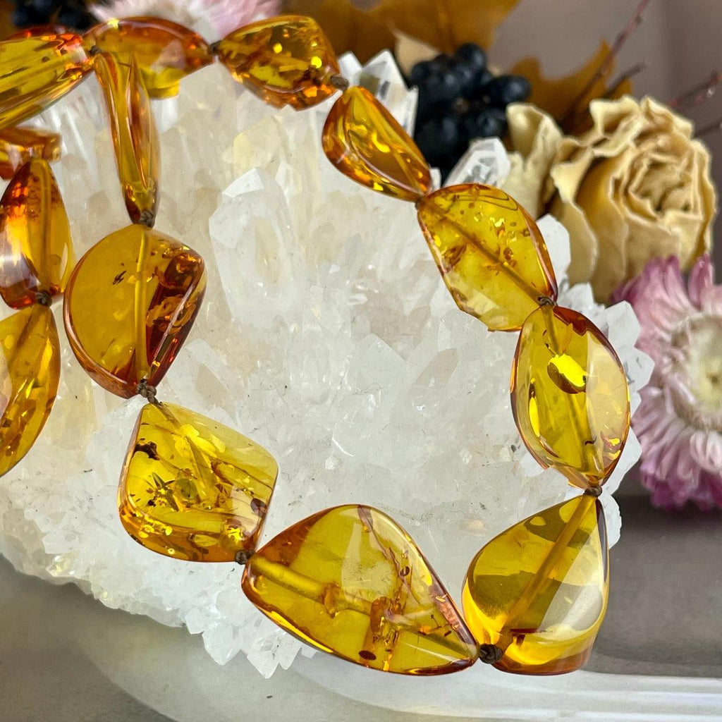 Yellow Amber Chunky Necklace