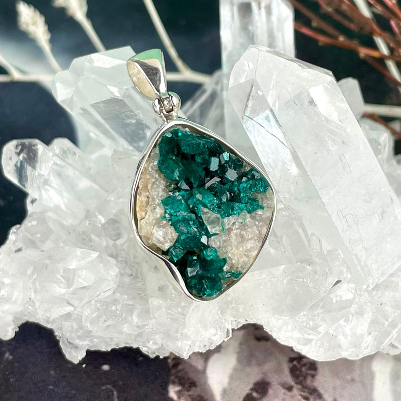 Dioptase Raw Freeform Pendant The Empress Wolf