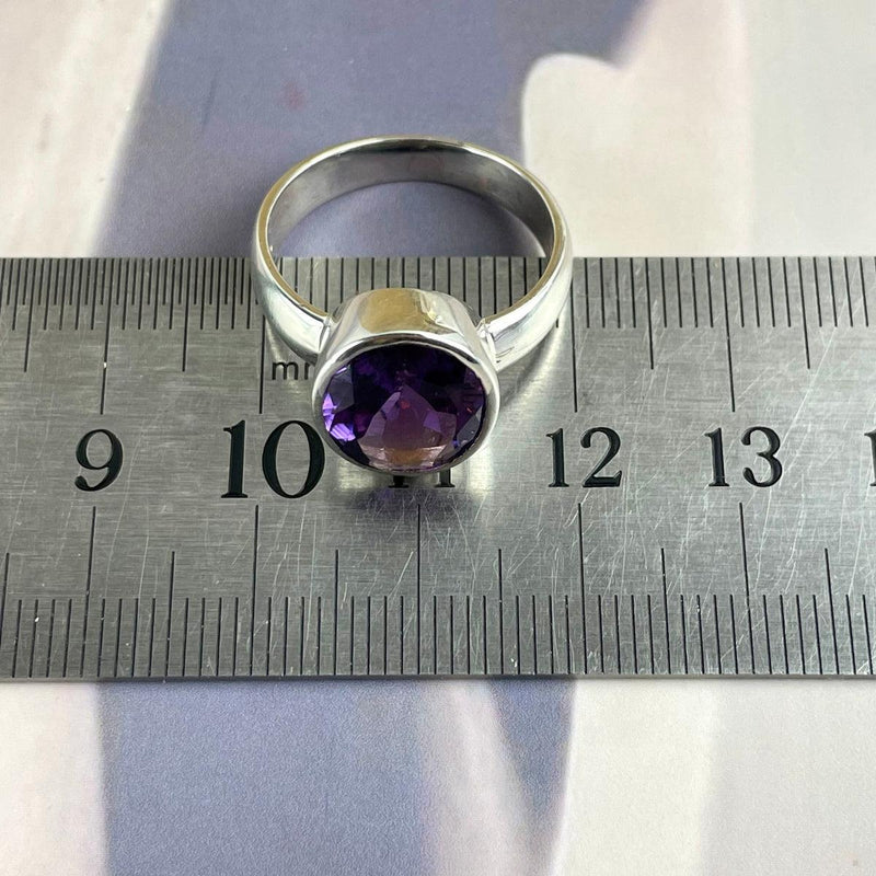 Oval Amethyst Silver Ring