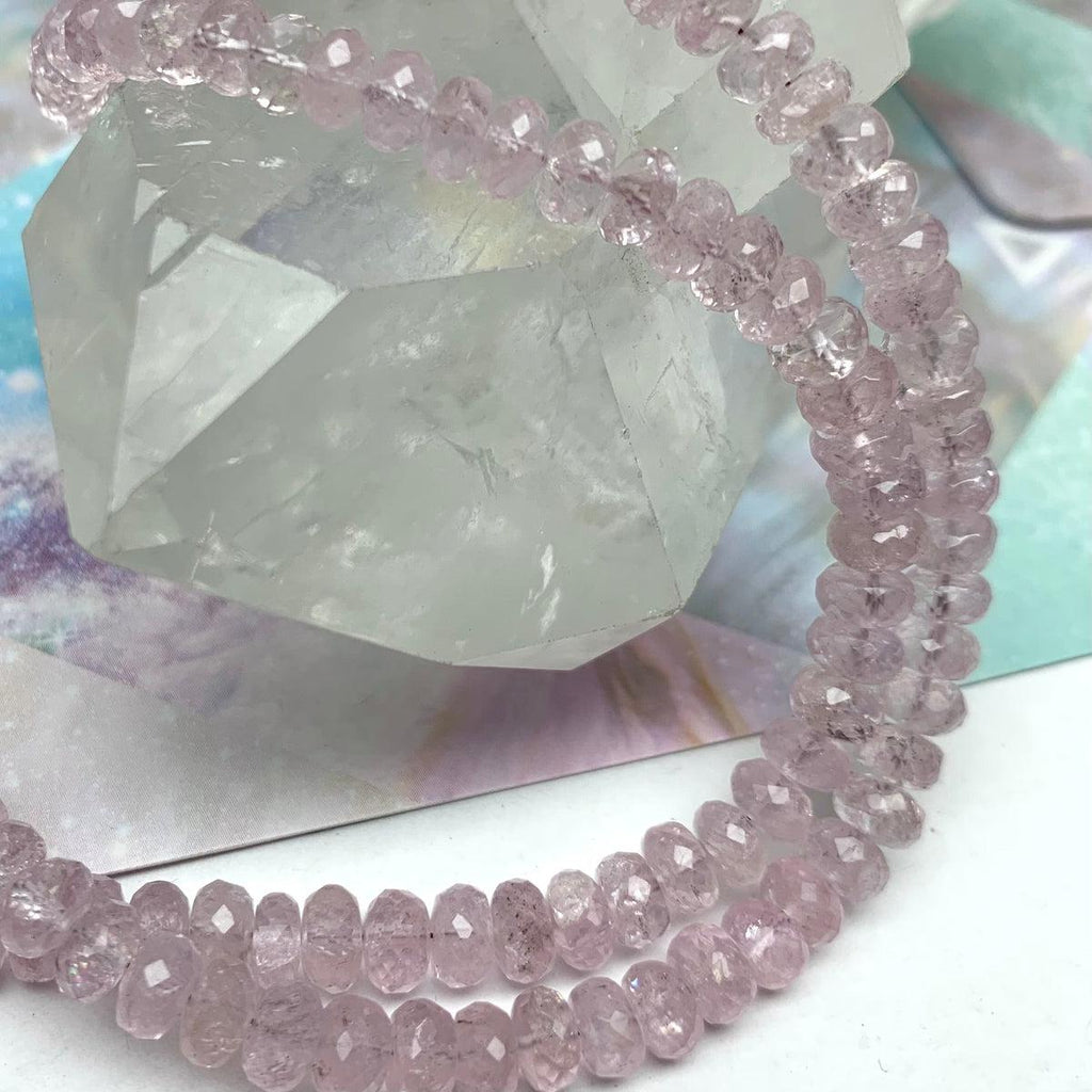 Morganite 3-4mm Bead Necklace