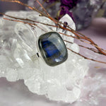 Blue Labradorite Rectangle Ring