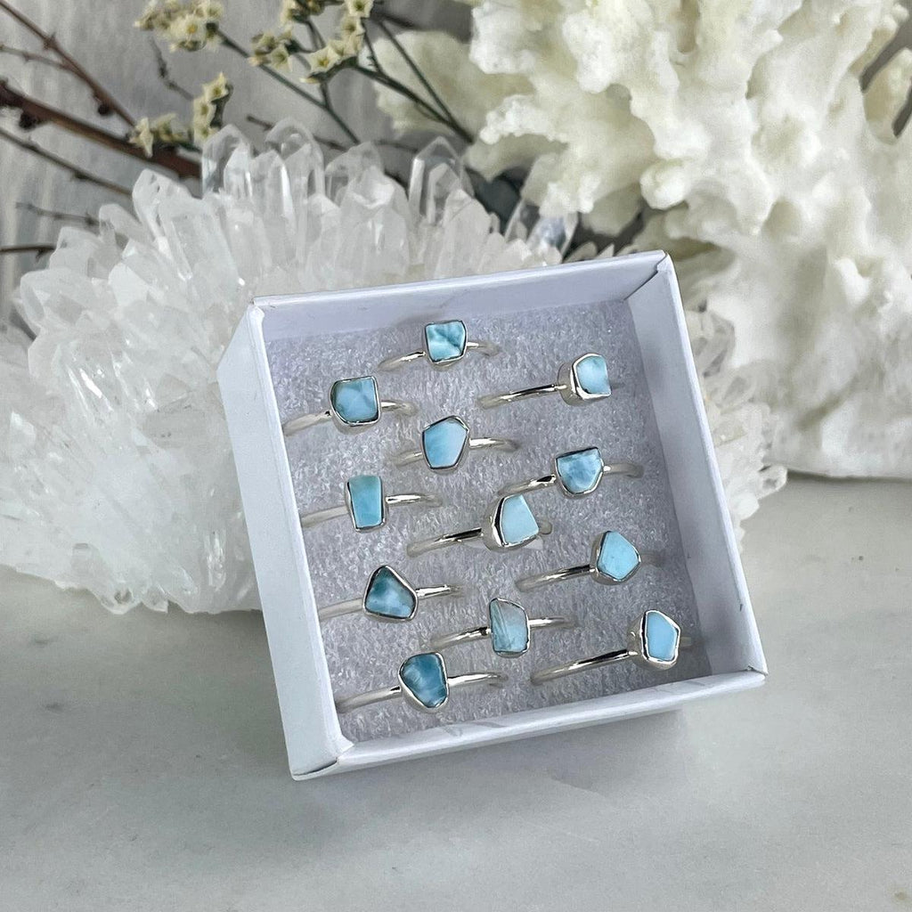 Small Larimar Freeform Ring