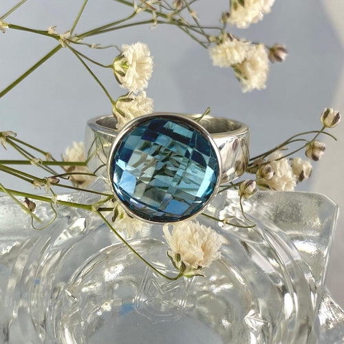 Round Blue Topaz Ring