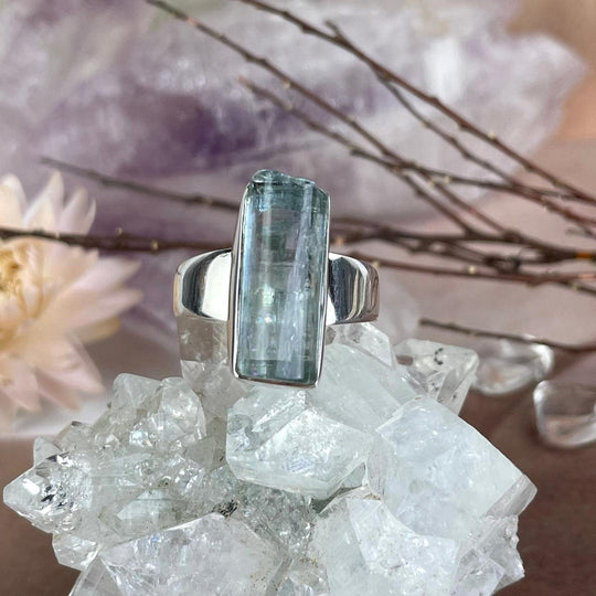 Aquamarine Raw Bar Ring