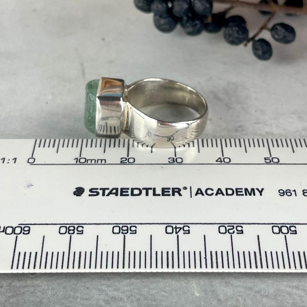 Blue Beryl Crystal Ring