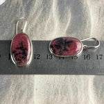 Pink Stone Silver Earrings