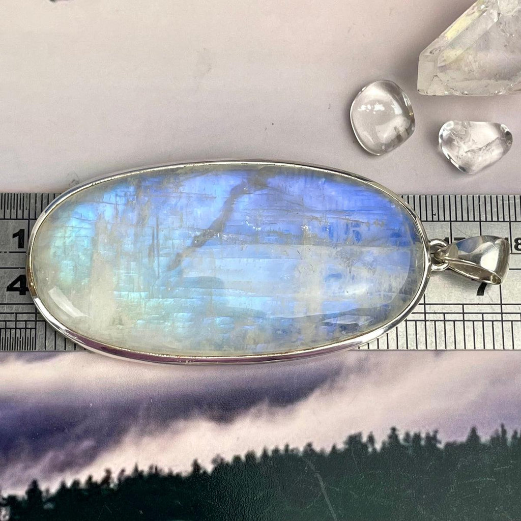 White Labradorite Silver Pendant