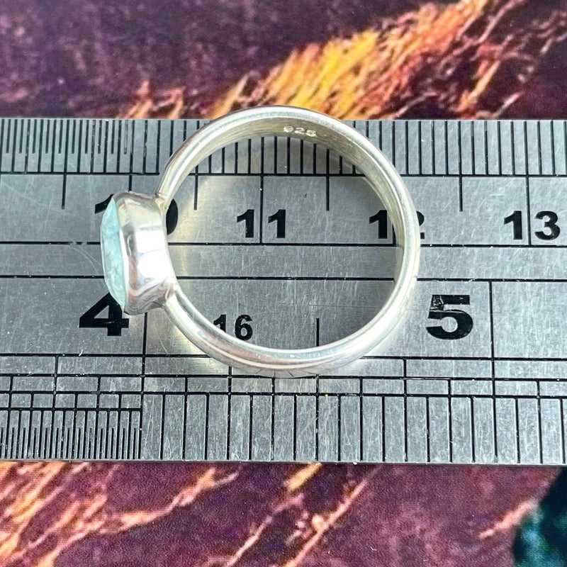 Aquamarine Oval Silver Ring