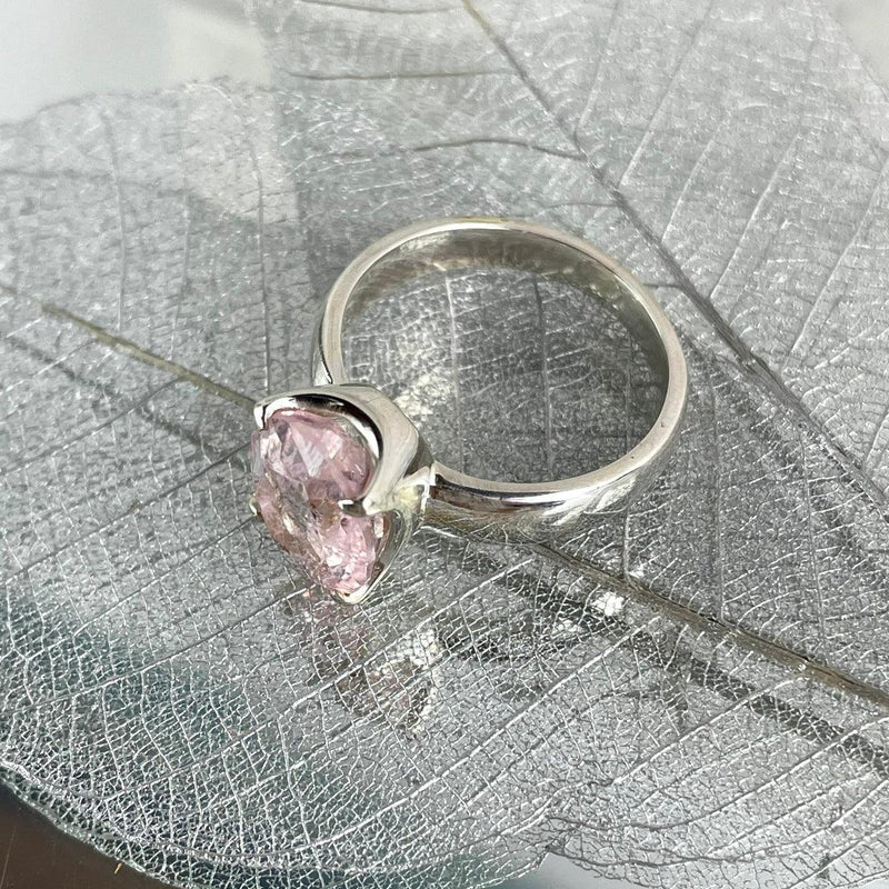Pink Gemstone Silver Ring