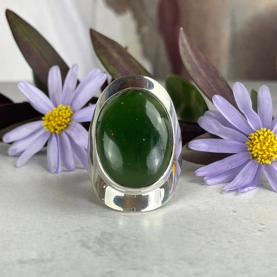 Green Serpentine Oval Ring