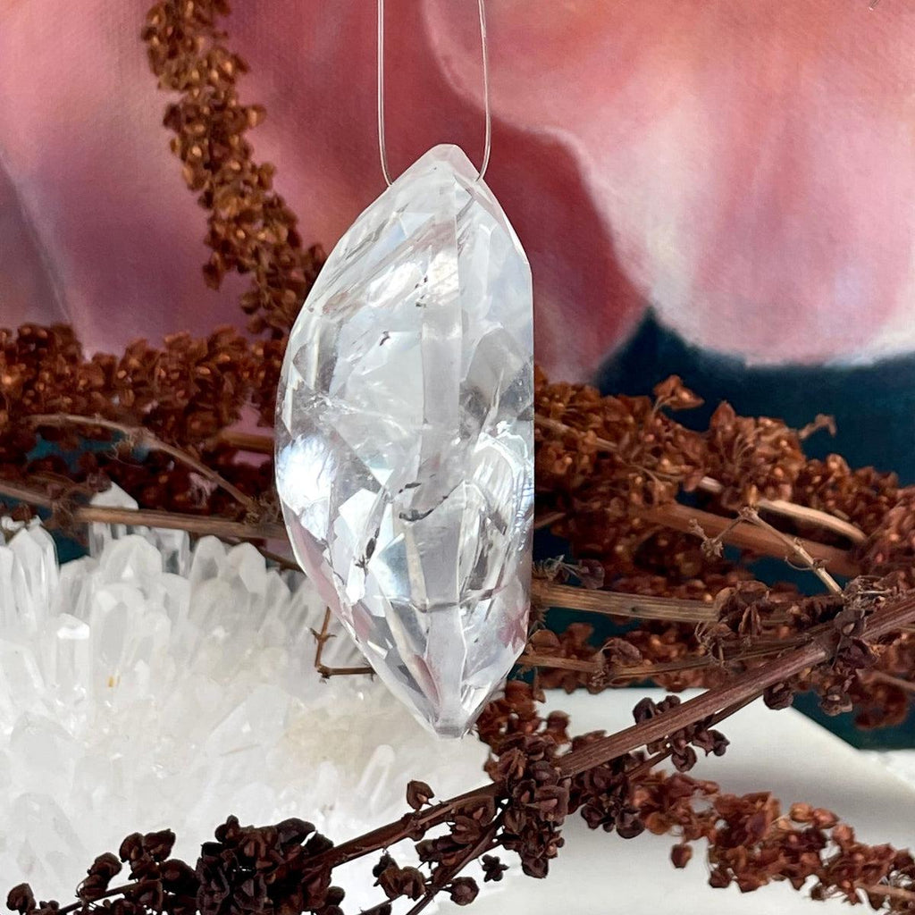 Clear Quartz Suncatcher With Rainbows