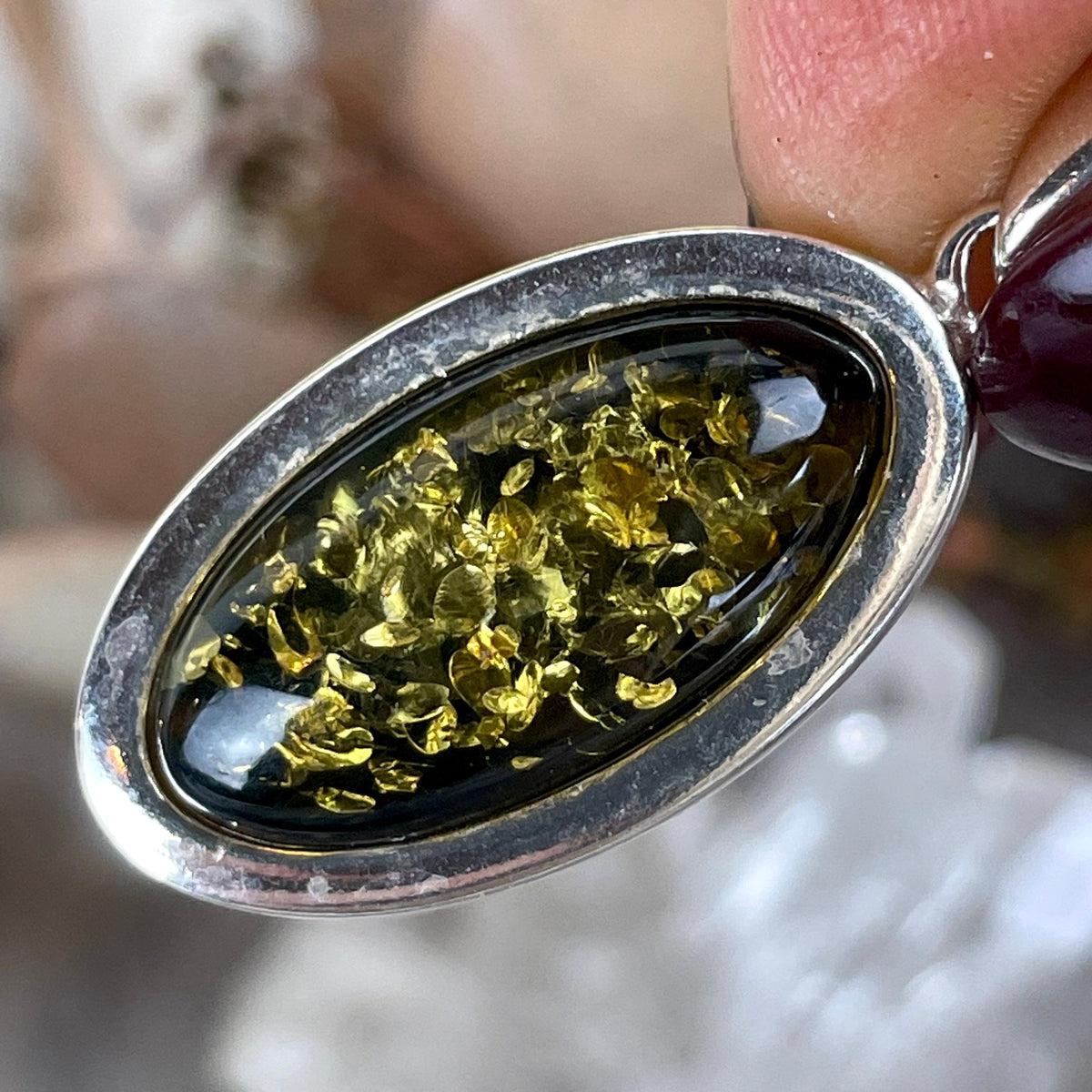 Green Baltic Amber Pendant