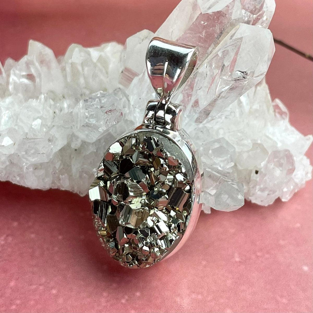 Oval Shaped Pyrite Pendant