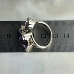 Purple Crystal Diamond Ring