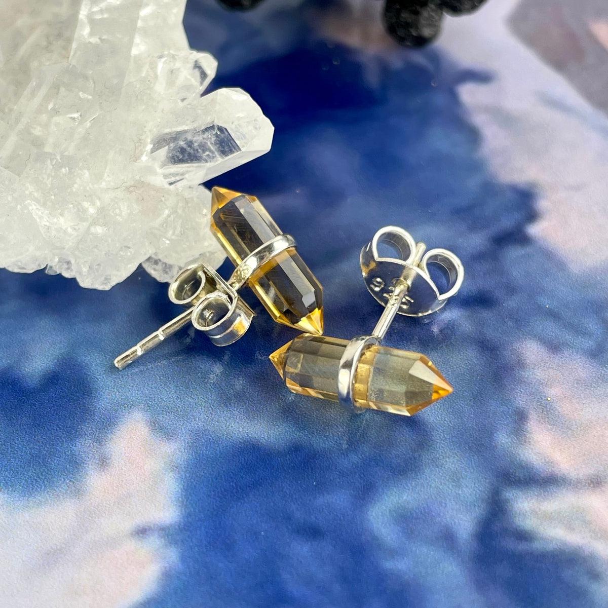 Citrine Crystal Point Earrings