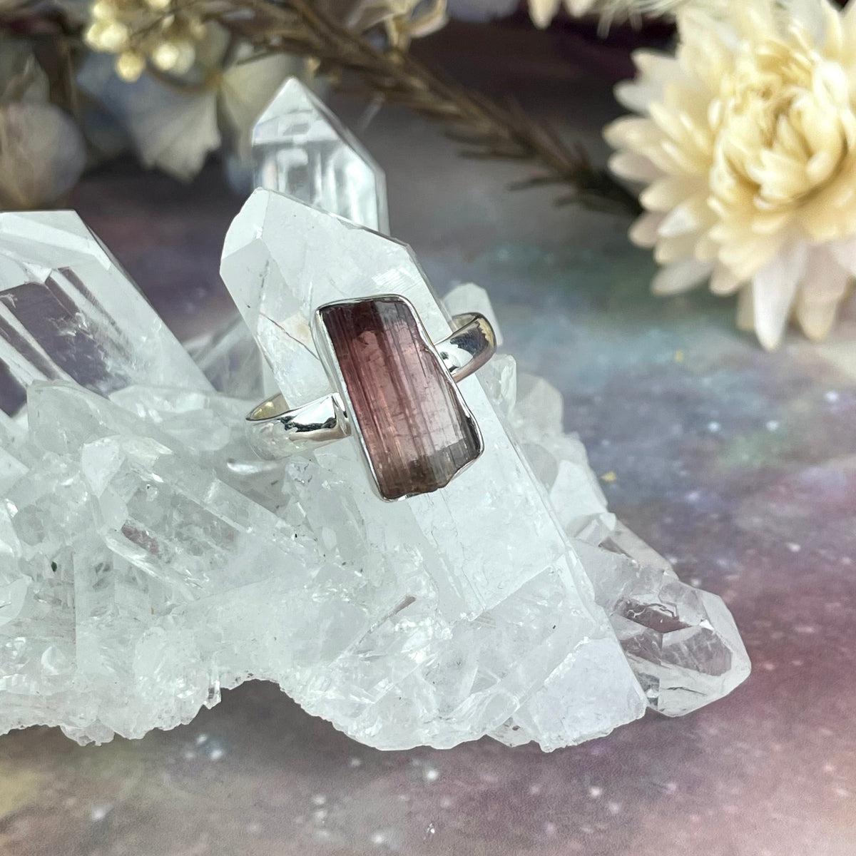 Magenta Pink Crystal Ring