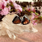 Garnet Trillion Stud Earrings