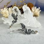 Yellow Crystal Dragon Earrings