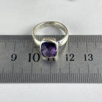 Checkerboard Faceted Amethyst Ring