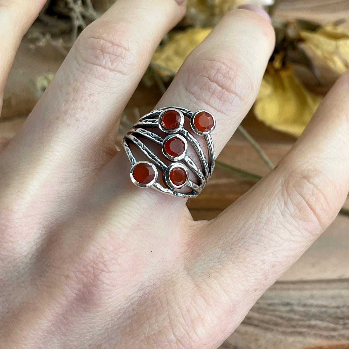 Carnelian Multi Stone Ring