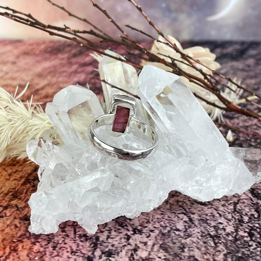 Pink Crystal Bar Ring