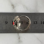 Red Bamboo Silver Ring