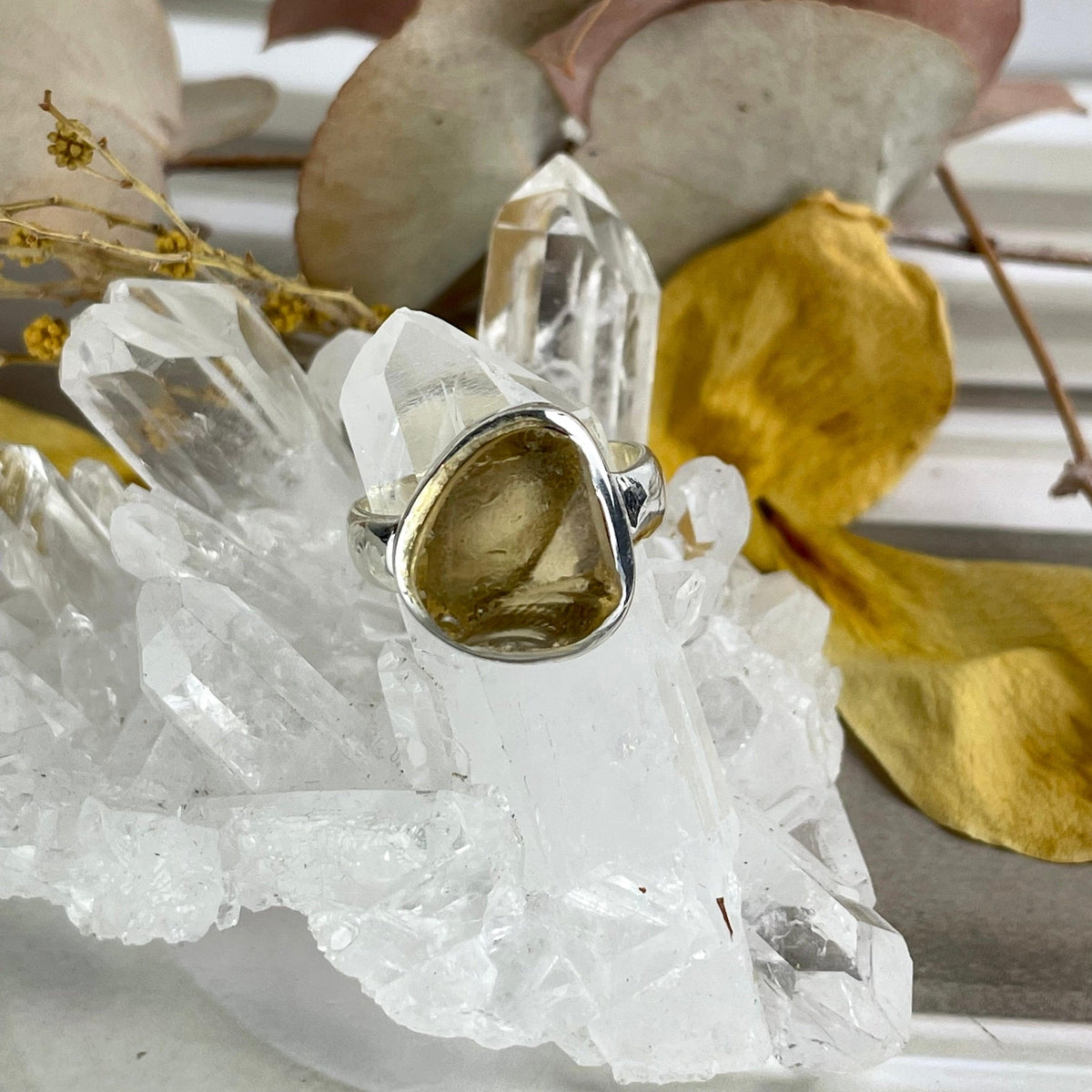 Natural Citrine Silver Ring