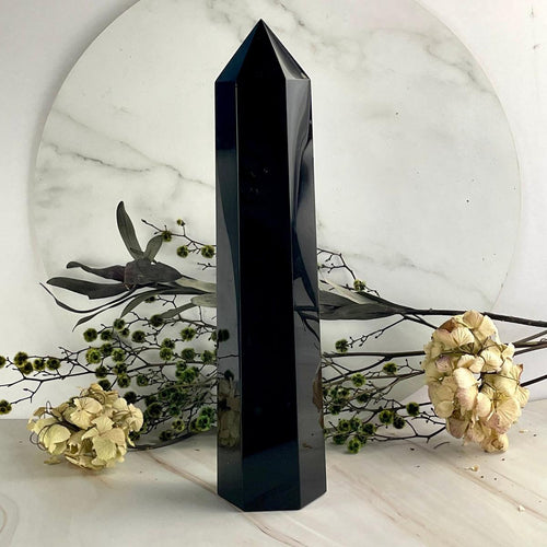 Tall Black Obsidian Tower