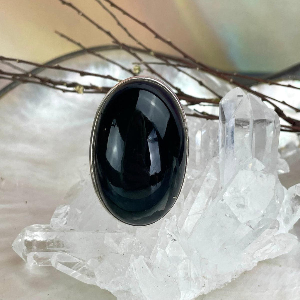 Rainbow Obsidian Oval Ring