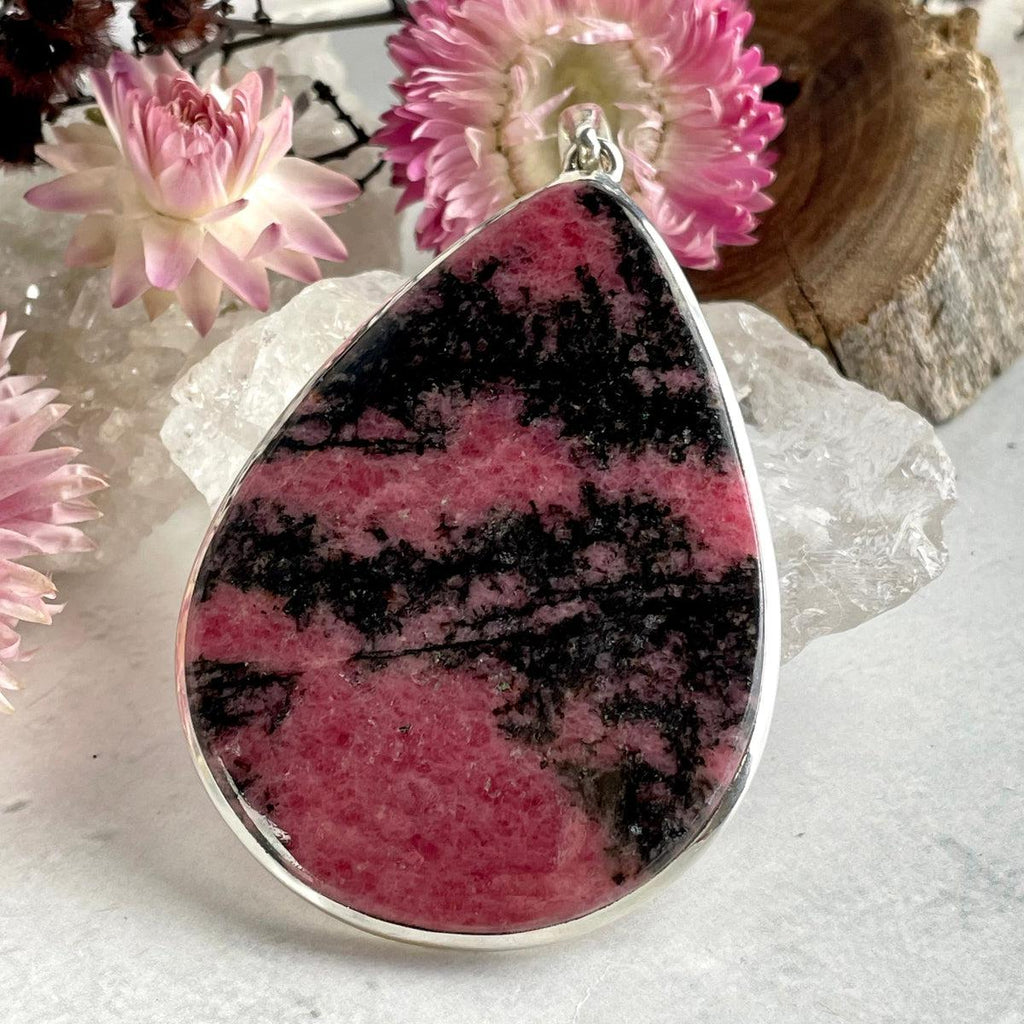 Rhodonite Teardrop Cut Pendant