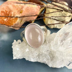 Oval Rose Quartz Dome Ring