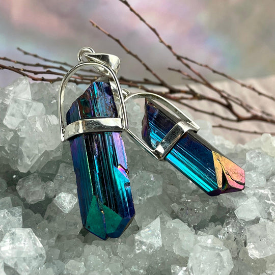 Flame Aura Danburite Raw Pendant