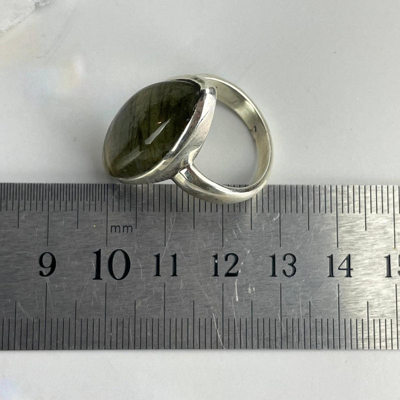 Pointed Oval Crystal Ring