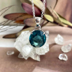Green Crystal Oval Pendant