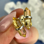 Citrine Crystal Bar Stud Earrings