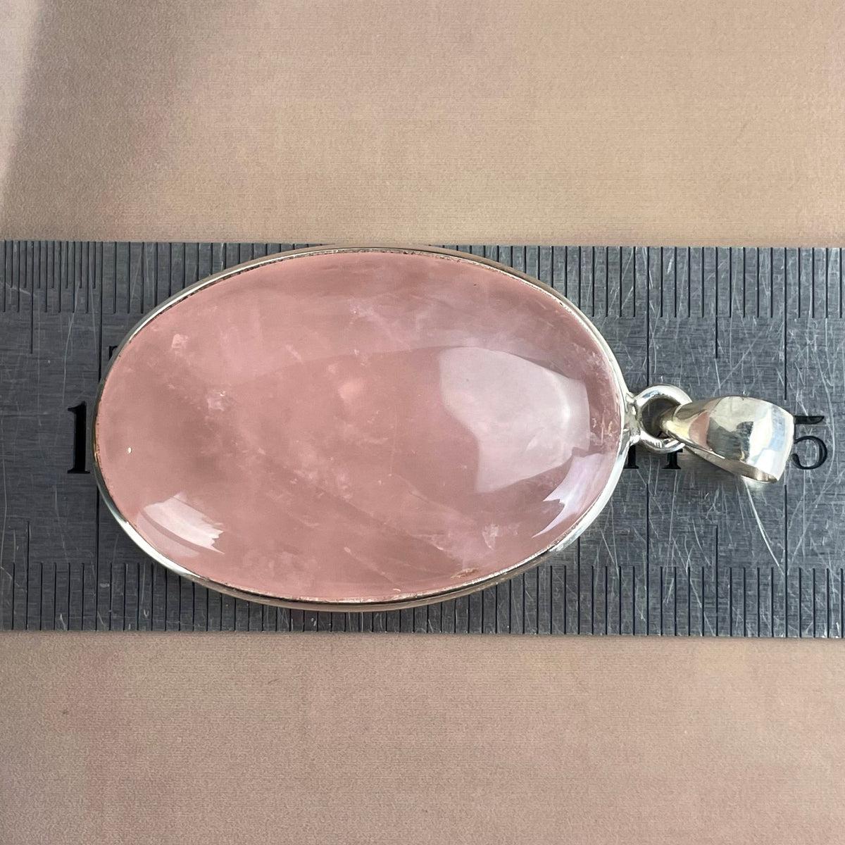 Rose Quartz Silver Pendant
