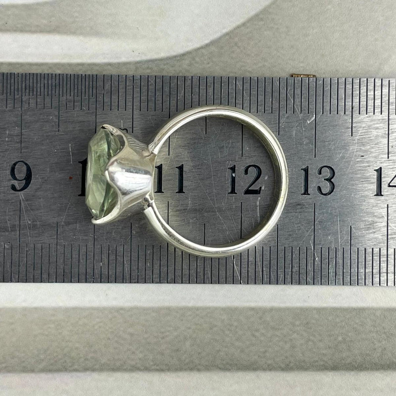Sterling Silver Green Amethyst Ring