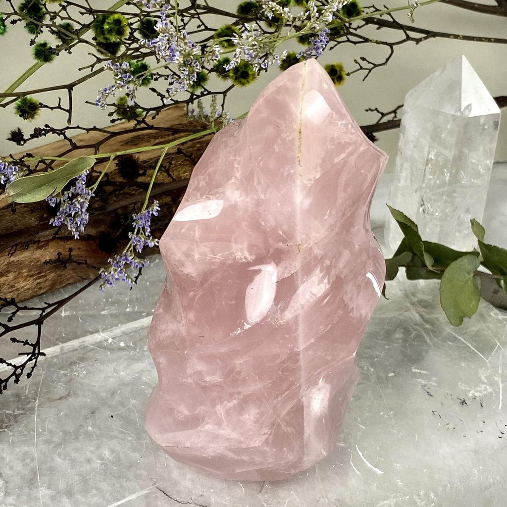 Rose Quartz Crystal Flames 12cm - 19cm