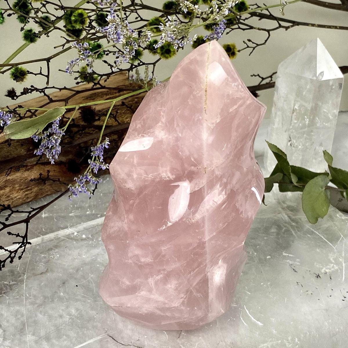 Rose Quartz Crystal Flames 12cm - 19cm