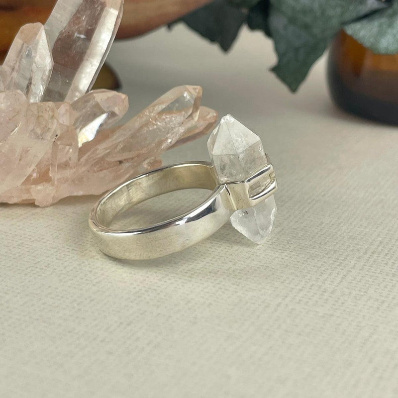 Large Band Crystal Ring
