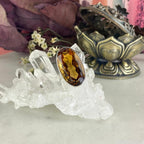 Dark Yellow Crystal Ring