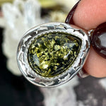 Green Amber Sterling Silver Pendant