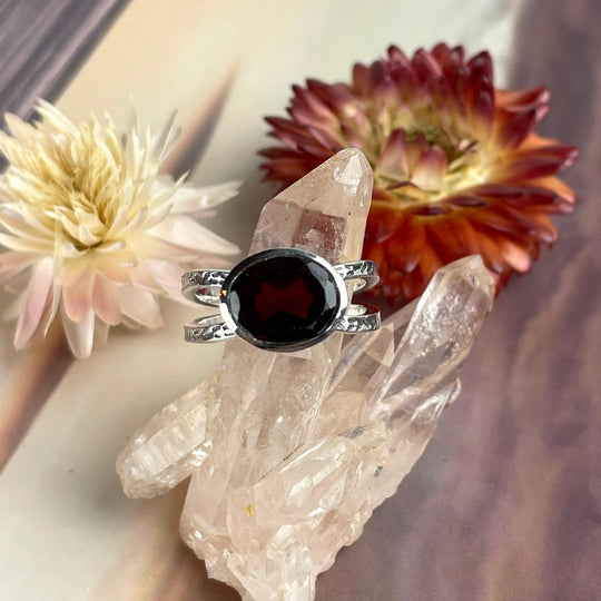 Garnet Oval Cut Ring