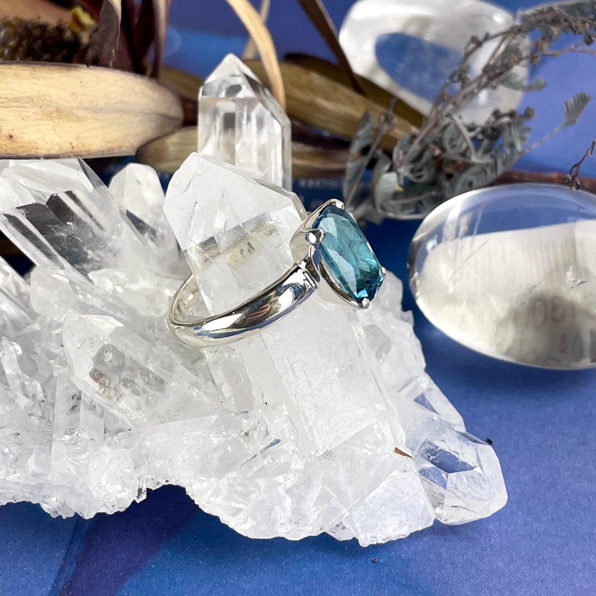 Large Band Size Crystal Ring