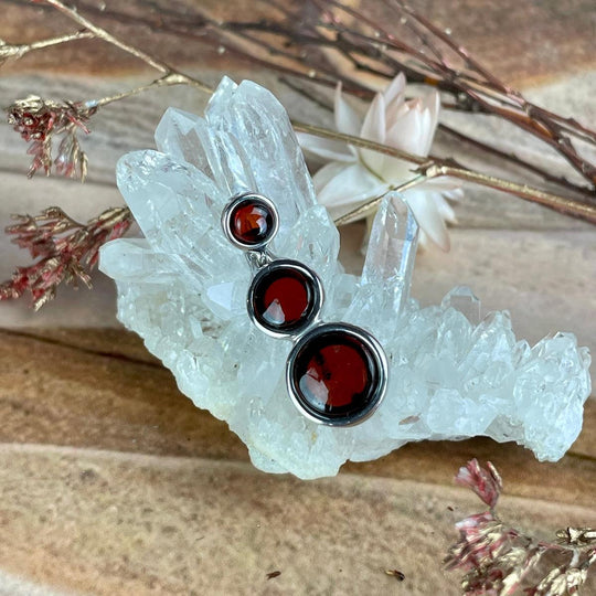 Baltic Cherry Amber Three Stone Pendant